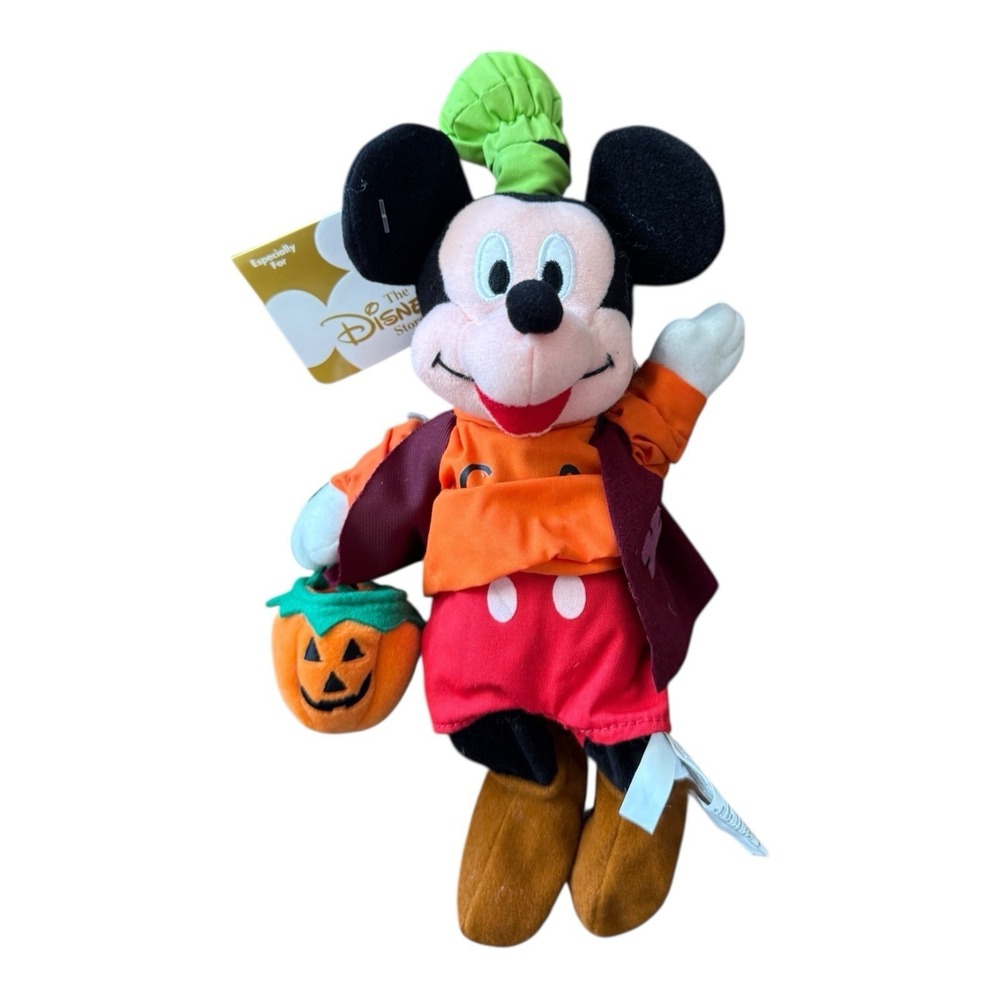 Mickey As Goofy 7" Halloween Disney Store Mini Bean Bag Toy‎ With Tags
